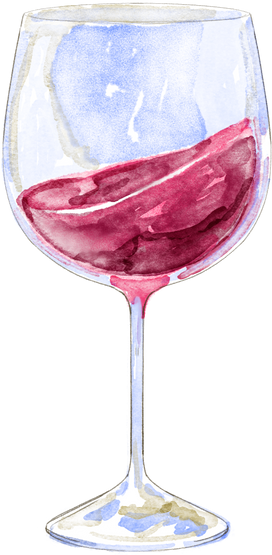 Wine Glass Watercolor Illustration